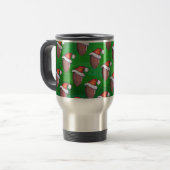 Mug De Voyage Football de Santa Hat sur Vert (Devant gauche)