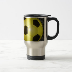 Mug De Voyage Football jaune et noir.