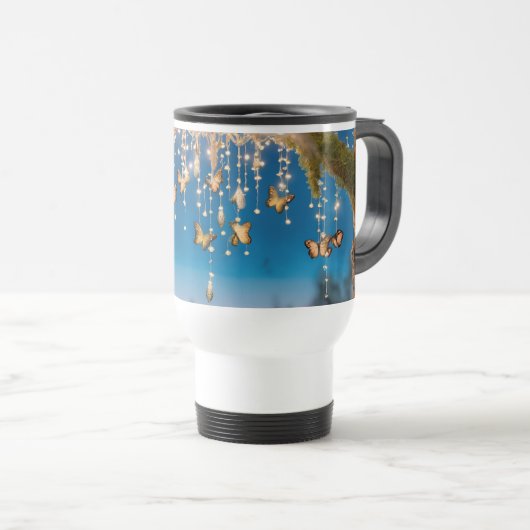 Mug De Voyage Forêt de papillons (Devant droit)