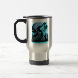 Mug De Voyage Forêt de pins de la lune des loups