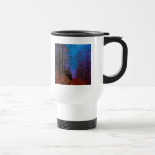 Mug De Voyage Forêt peinte automne pourpre brouillard
