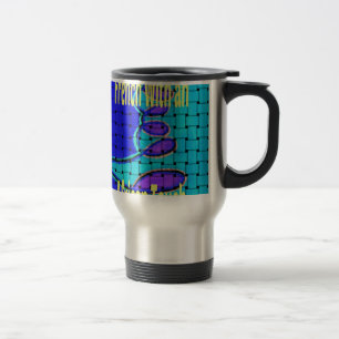 Mug De Voyage Forme violette abstraite tissée africaine bleu fra