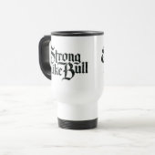 Mug De Voyage Fort comme Bull (Devant gauche)