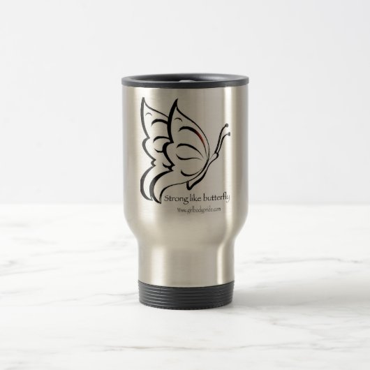 Mug De Voyage Fort comme le papillon (Centre)