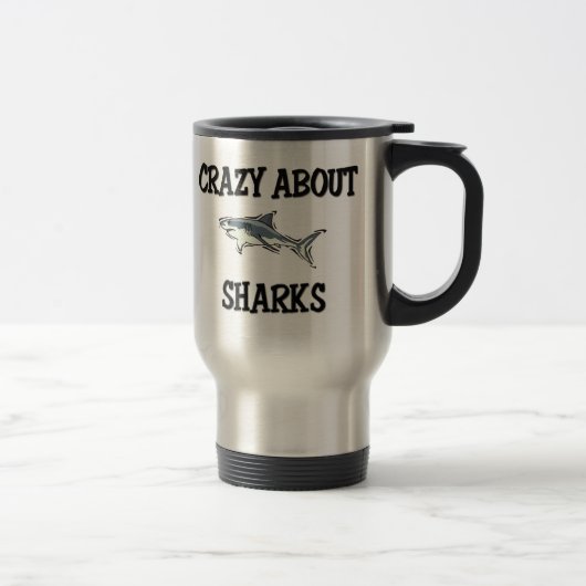 Mug De Voyage Fou au sujet des requins (Droit)