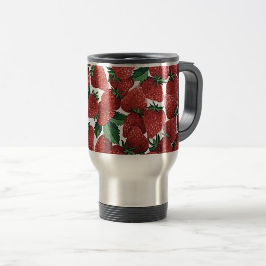 Mug De Voyage Fraises et crème (Devant droit)