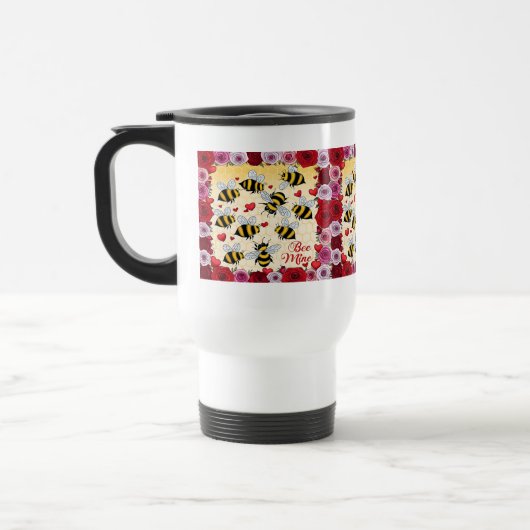 Mug De Voyage Frame d'amour Floral de la mine d'abeilles (Gauche)