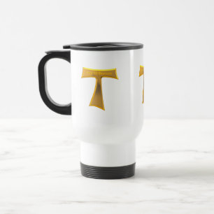 Mug De Voyage Franciscain Tau Cross Pax Et Bonum Gold Metallic