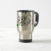 Mug De Voyage Frühlingserwachen, Welpe mit Schmetterling (Devant droit)