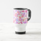 Mug De Voyage Fun Papillon rose, Cupcake, Motif de bonbons (Devant droit)