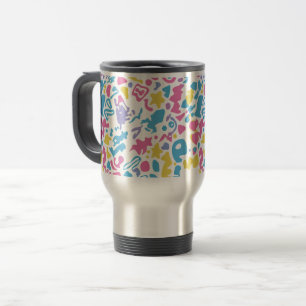 Mug De Voyage Fun pastel coloré formes vibrantes