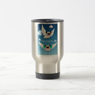 Mug De Voyage Funky Carlin Flly aka When Pigs Fly Adorable