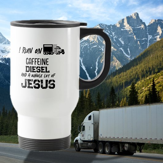 Mug De Voyage FUNNY Caffeine Diesel Et Jesus Grunge