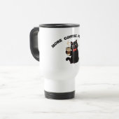 Mug De Voyage Funny Cat Coffee Design– “More Coffee please”  (Devant gauche)