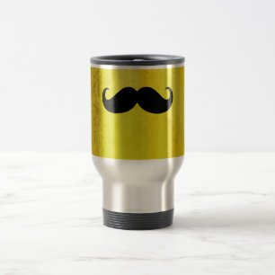 Mug De Voyage Funny Moustache noire sur Vintage Arrière - plan j