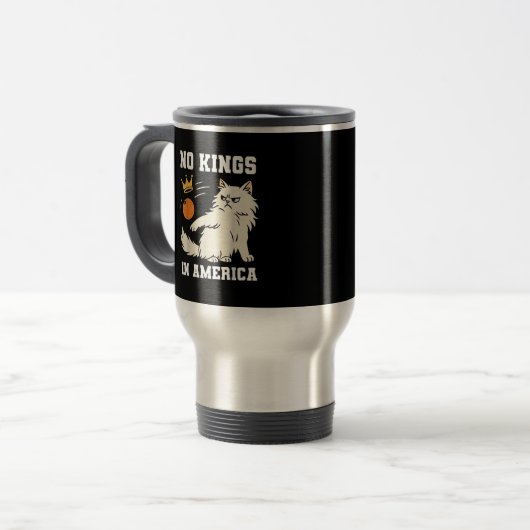 Mug De Voyage Funny No Kings in America Retro Classic Style (Devant gauche)