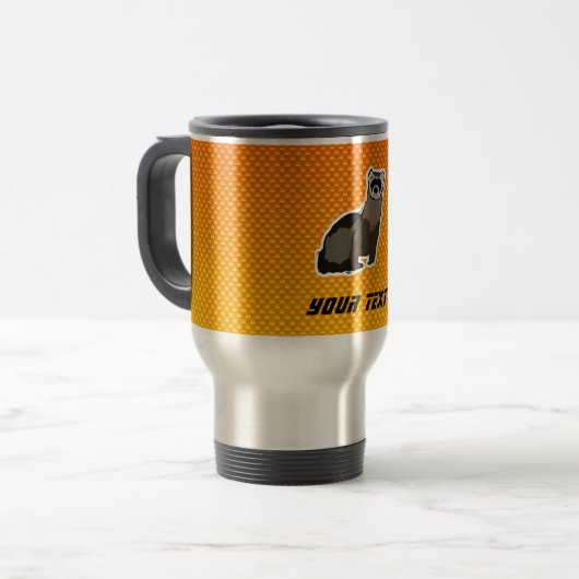 Mug De Voyage Furet jaune-orange (Devant gauche)