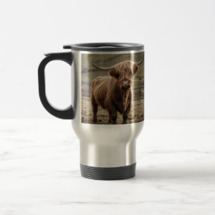Mug De Voyage **"Furry Majesty : The Woolly Brown Highland Cow"*