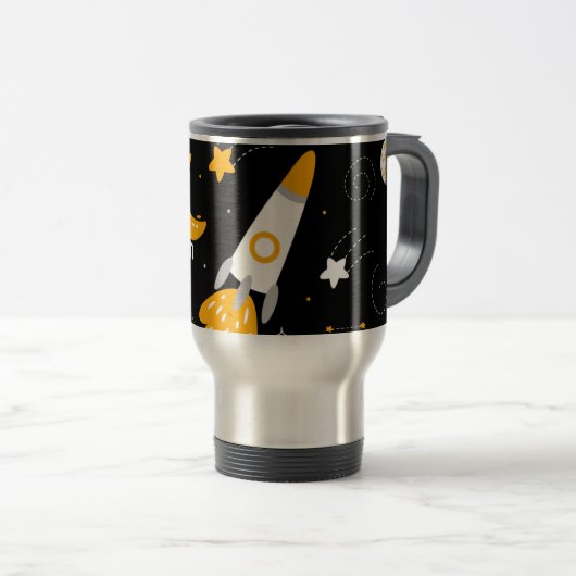 Mug De Voyage Fusées spatiales Stars Moon (Devant droit)