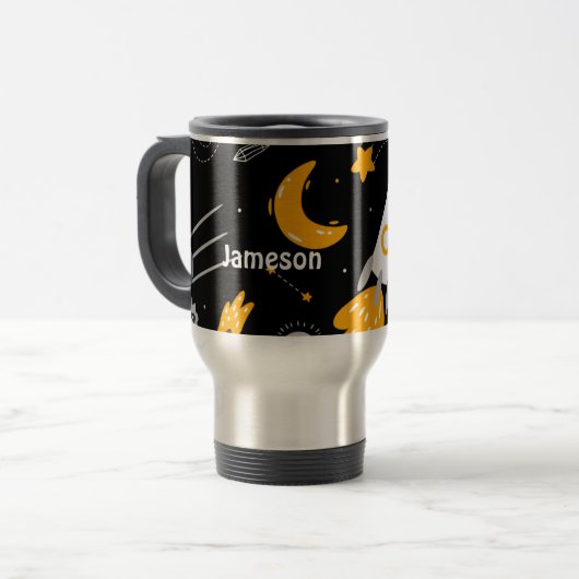 Mug De Voyage Fusées spatiales Stars Moon (Devant gauche)