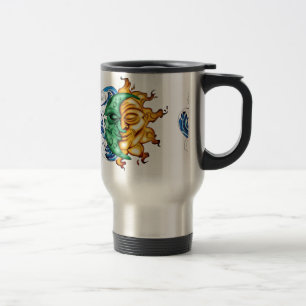 MUG DE VOYAGE FUSION ABSTRAITE DU SOLEIL ET DE LUNE