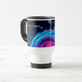 Mug De Voyage Futuristic Bioluminescent Wave Mural Aesthetic (Devant gauche)