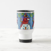 MUG DE VOYAGE GARDE CARDINAL SNOWMAN, CUTE NOËL REDBIRD (Centre)