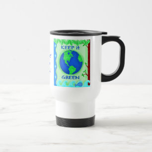 Mug De Voyage Garder vert Sauver la Terre Environnement Art