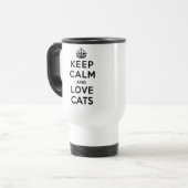 Mug De Voyage Gardez le calme et l'amour chats (Devant gauche)