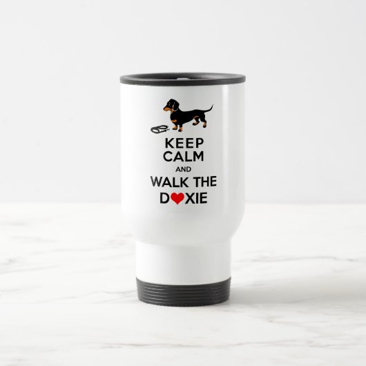 Mug De Voyage Gardez le calme et marchez le Doxie - teckel (Centre)