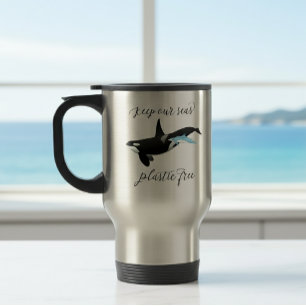 Mug De Voyage Gardons Nos Mers Sans Plastique Orque Dauphin Océa