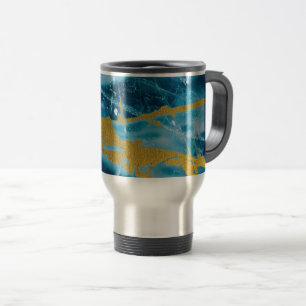Mug De Voyage Géode Agate Gemstone Blue et Gold