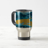 Mug De Voyage Géode Agate Gemstone Blue et Gold (Devant gauche)