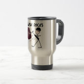 Mug De Voyage Géologue Stickman "I Smash Rocks" (Devant droit)
