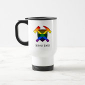 Mug De Voyage "Geology Rocks" LGBT Rainbow Flag Marmer Logo (Gauche)