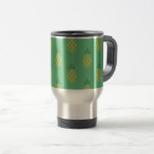 Mug De Voyage Geometric Pineapple Pattern on Green (Devant droit)