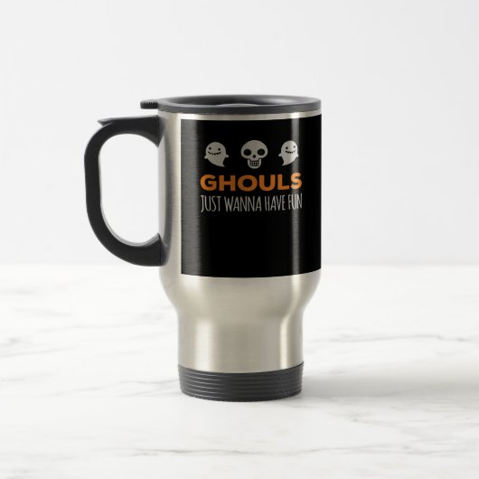 Mug De Voyage Ghouls veut juste s'amuser Automne esthétique (Gauche)