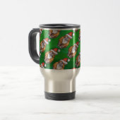 Mug De Voyage Ginger Chat Noël Sur Vert (Devant gauche)
