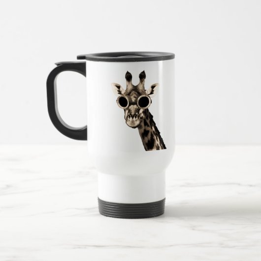 Mug De Voyage Girafe avec des lunettes de lunettes de soleil de (Gauche)