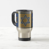 Mug De Voyage Gold Blue Star de David Art Panels (Devant gauche)