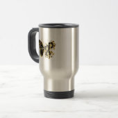 Mug De Voyage Gold flower Butterfly with Black Orchid (Devant gauche)
