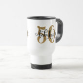 Mug De Voyage Gold Parties scintillant 50 & Fabuleux Anniversair (Devant droit)