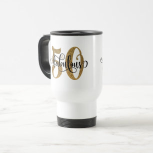 Mug De Voyage Gold Parties scintillant 50 & Fabuleux Anniversair