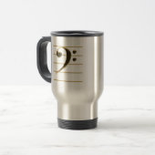Mug De Voyage Golden Bass Clef Music Note (Devant gauche)
