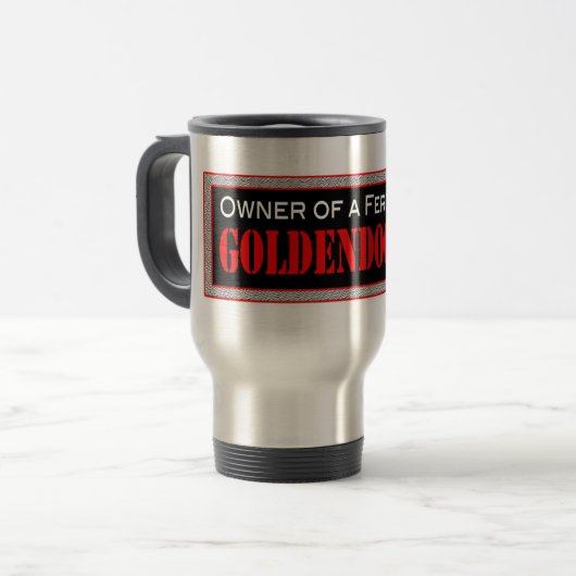 Mug De Voyage Goldendoodle féroce (Devant gauche)