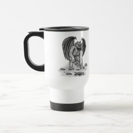 Mug De Voyage Golem Gargoyle noir et blanc (Gauche)