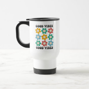 Mug De Voyage Good Vibes Fleurs marguerites colorées