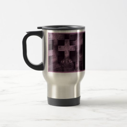 Mug De Voyage Gothique joli violet pierre tombale personnalisabl (Gauche)