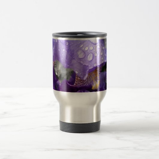 Mug De Voyage gouttes de pluie sur iris (Centre)