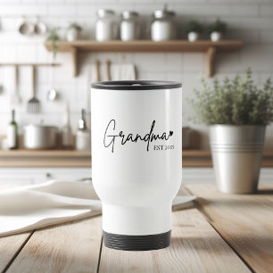 Mug De Voyage Grand-mère minimaliste EST   Nouveau cadeau de gra